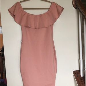 Mauve Off the Shoulder Dress